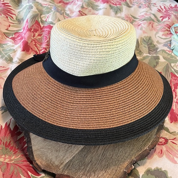 SUN N SAND Size OSFA Floppy Beach Garden Vacation Hat Grosgrain Ribbon Elegant - Picture 5 of 15